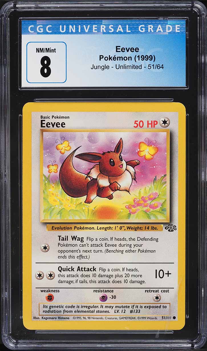 1999 Pokemon Jungle Eevee #51 CGC 8 NM-MT