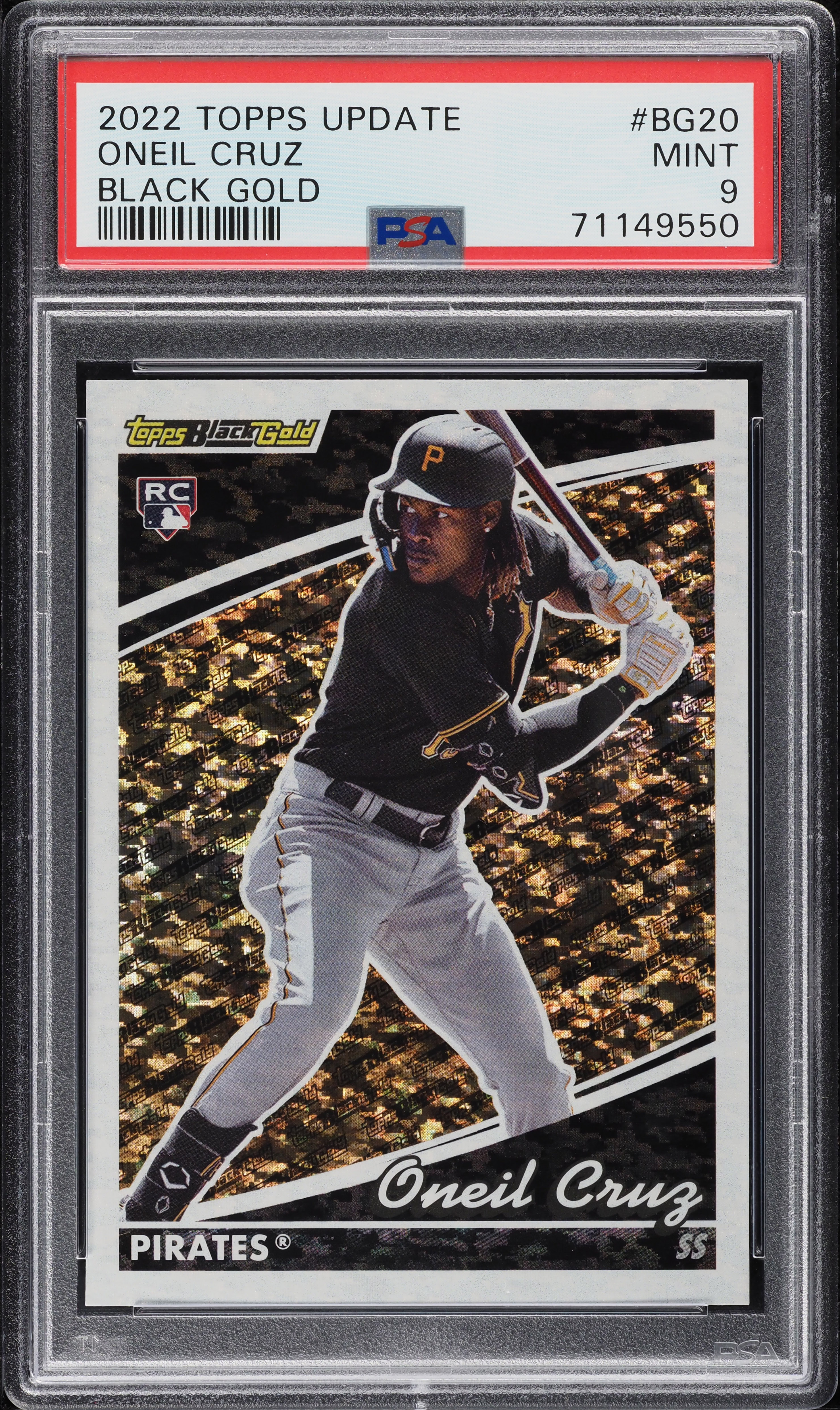 2022 Topps Update Black Gold Oneil Cruz ROOKIE #BG-20 PSA 9 MINT 
