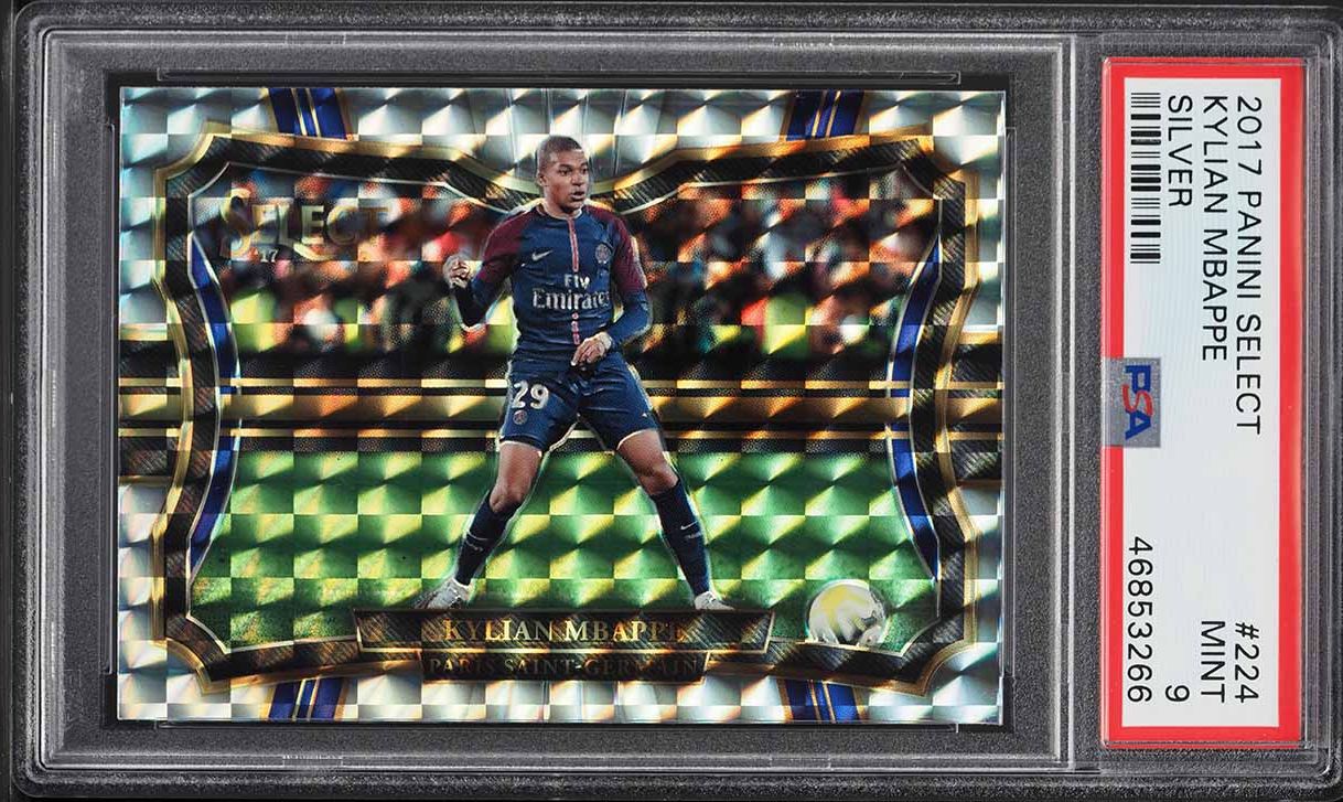 2017 Panini Adrenalyn XL Kylian Mbappe ROOKIE #455 PSA 9 MINT on