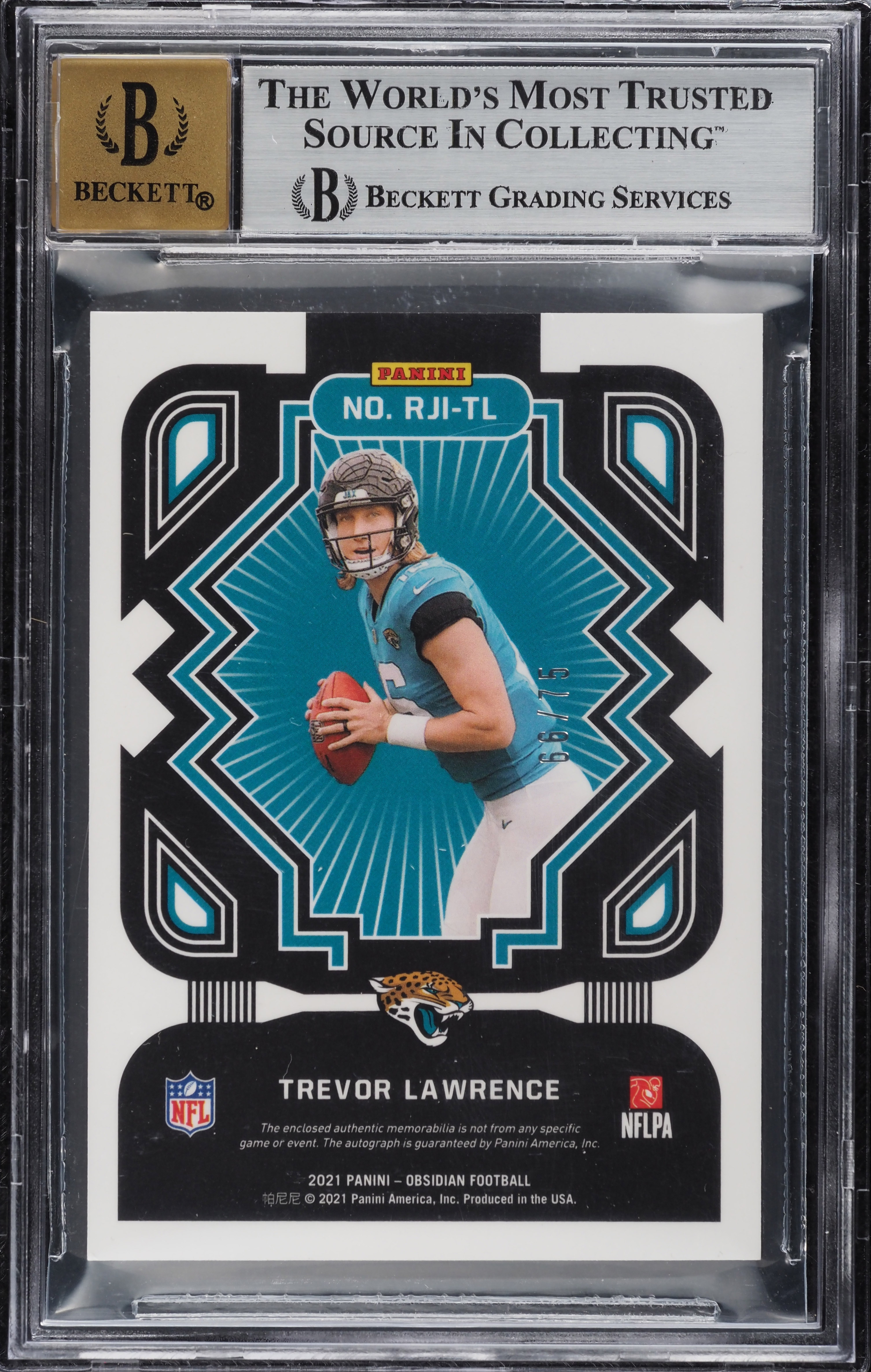 2021 Panini Obsidian Jersey Ink Trevor Lawrence ROOKIE PATCH AUTO