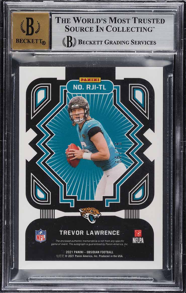 2021 Panini Obsidian Jersey Ink Trevor Lawrence ROOKIE PATCH AUTO