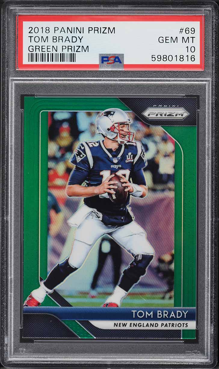 2018 Panini Prizm Green Tom Brady #69 PSA 10 GEM MINT
