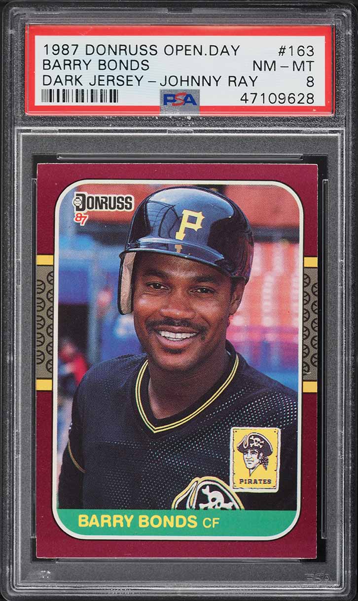 1987 Donruss Opening Day Johnny Ray Barry Bonds ROOKIE #163 PSA 8 NM-MT