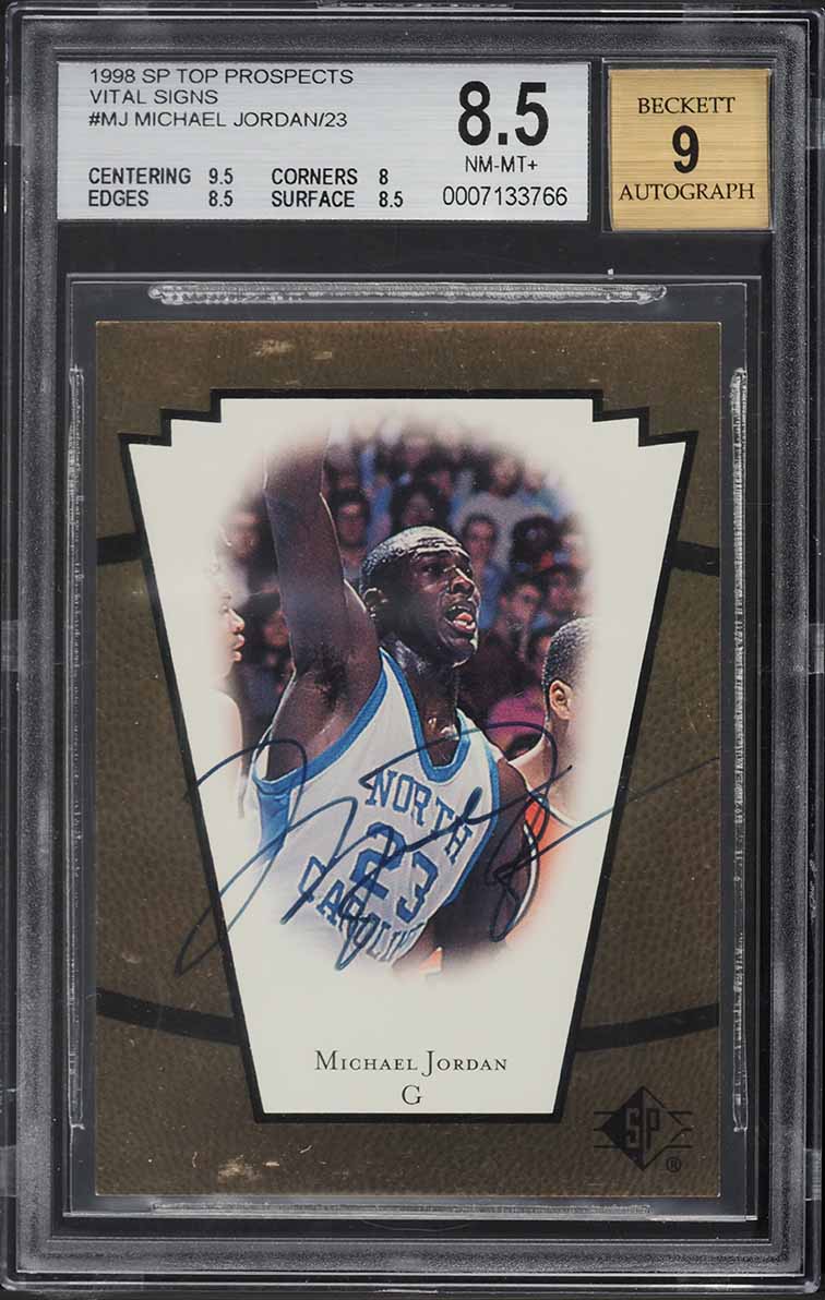 1998 SP Top Prospects Vital Signs Michael Jordan AUTO /23 #MJ BGS 8.5 NM-MT+
