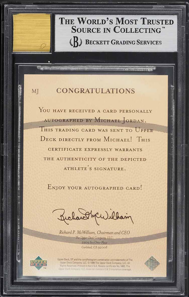 1998 SP Top Prospects Vital Signs Michael Jordan AUTO /23 #MJ BGS 8.5 NM-MT+