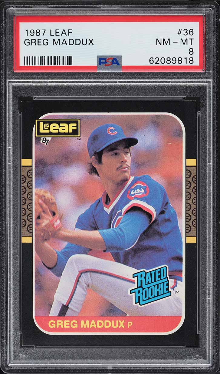1987 Leaf Greg Maddux ROOKIE #36 PSA 8 NM-MT