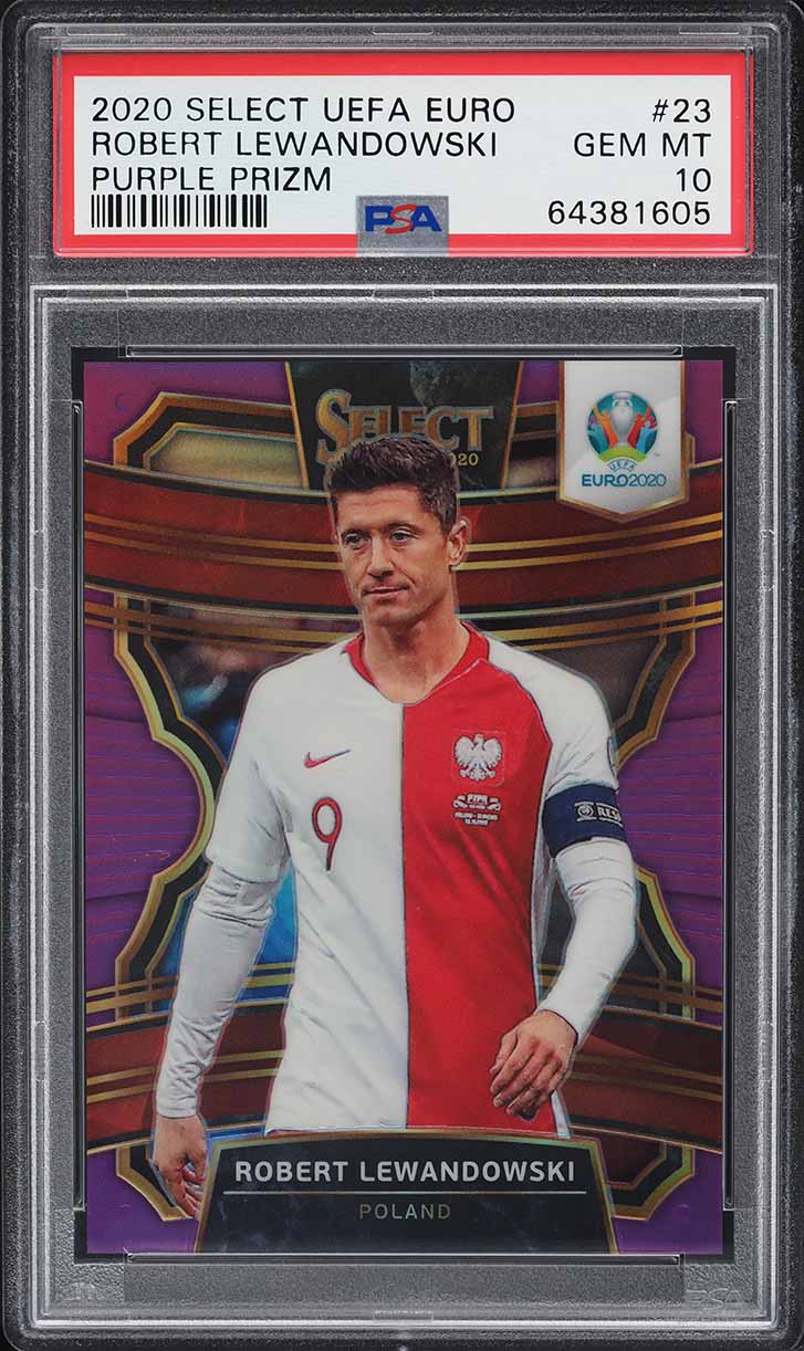 2020 Select UEFA Euro Purple Prizm Robert Lewandowski /79 #23 PSA 10 GEM MINT