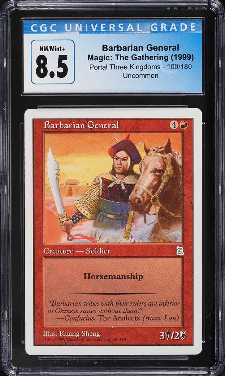 1999 Magic The Gathering Portal Three Kingdoms Barbarian General #100 CGC 8.5