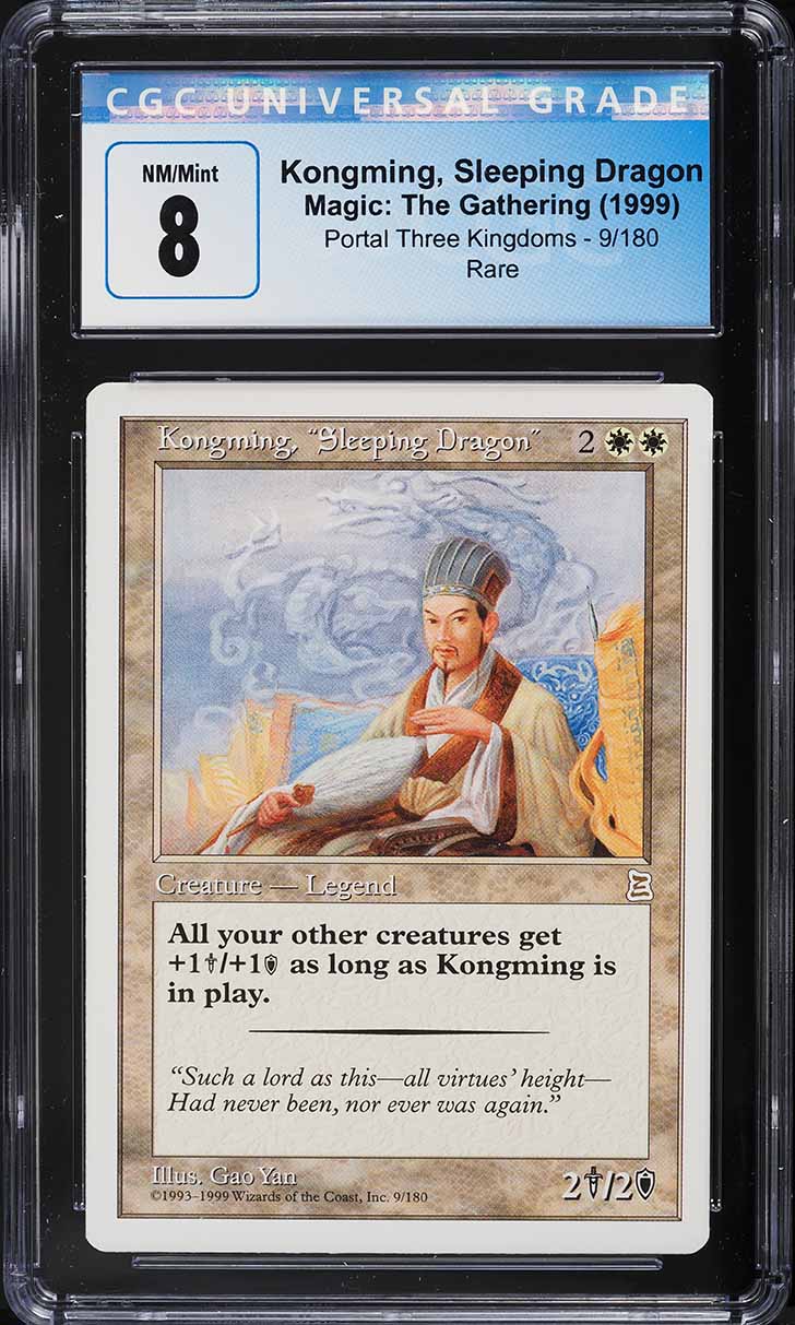 1999 Magic The Gathering Portal Three Kingdoms Kongming Sleeping Dragon #9 CGC 8