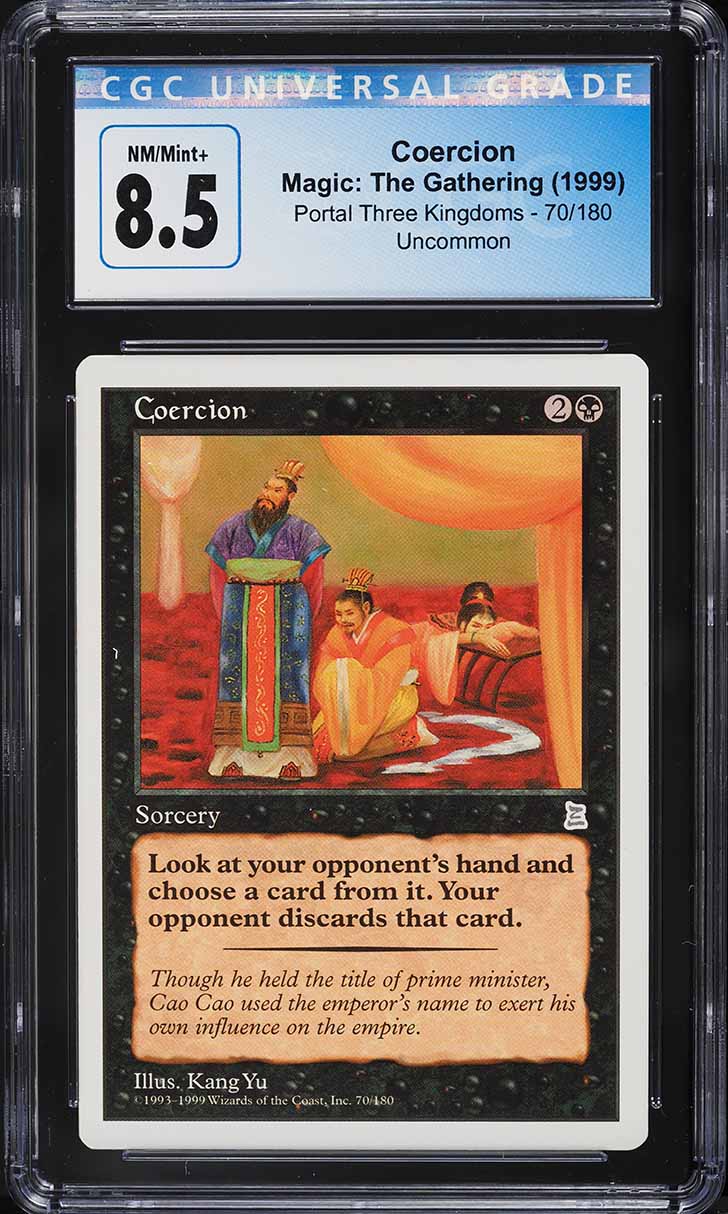 1999 Magic The Gathering MTG Portal Three Kingdoms Coercion #70 CGC 8.5 NM-MT+