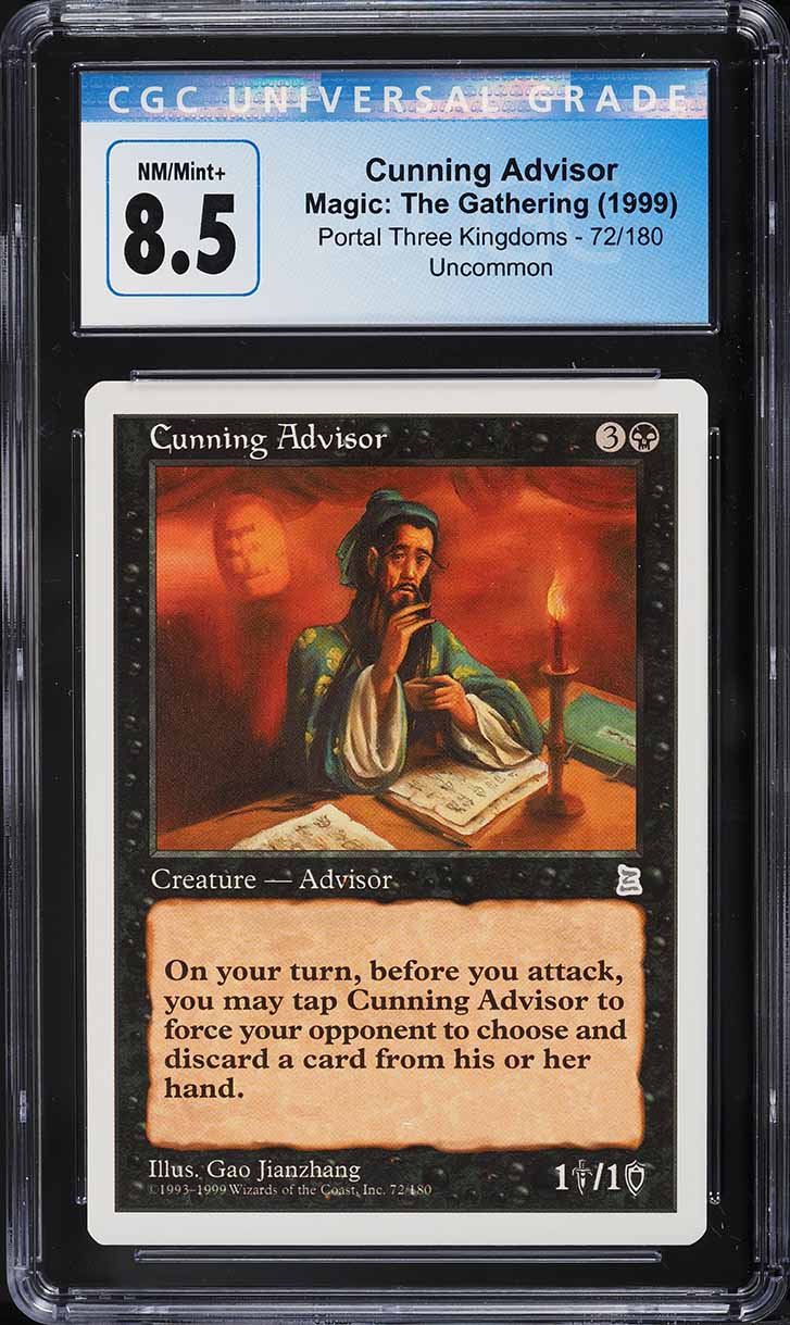 1999 Magic The Gathering MTG Portal Three Kingdoms Cunning Advisor #72 CGC 8.5