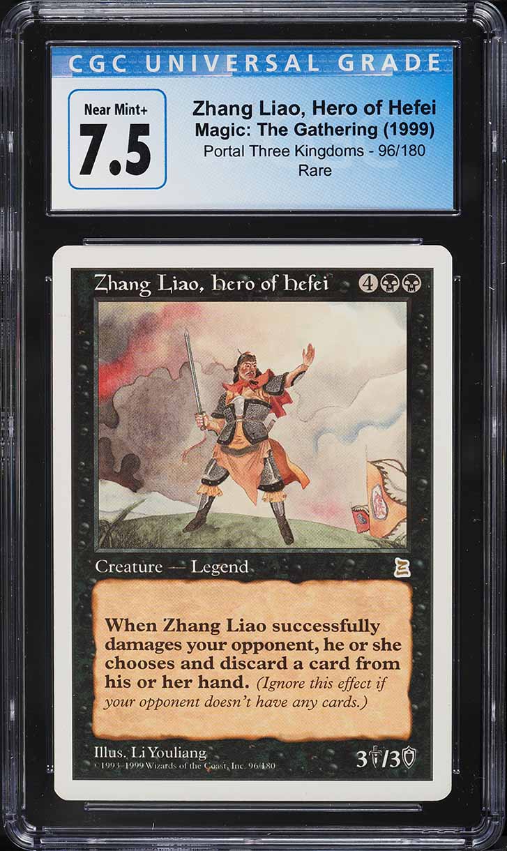 1999 Magic The Gathering Portal Three Kingdoms Zhang Liao Hero Hefei #96 CGC 7.5