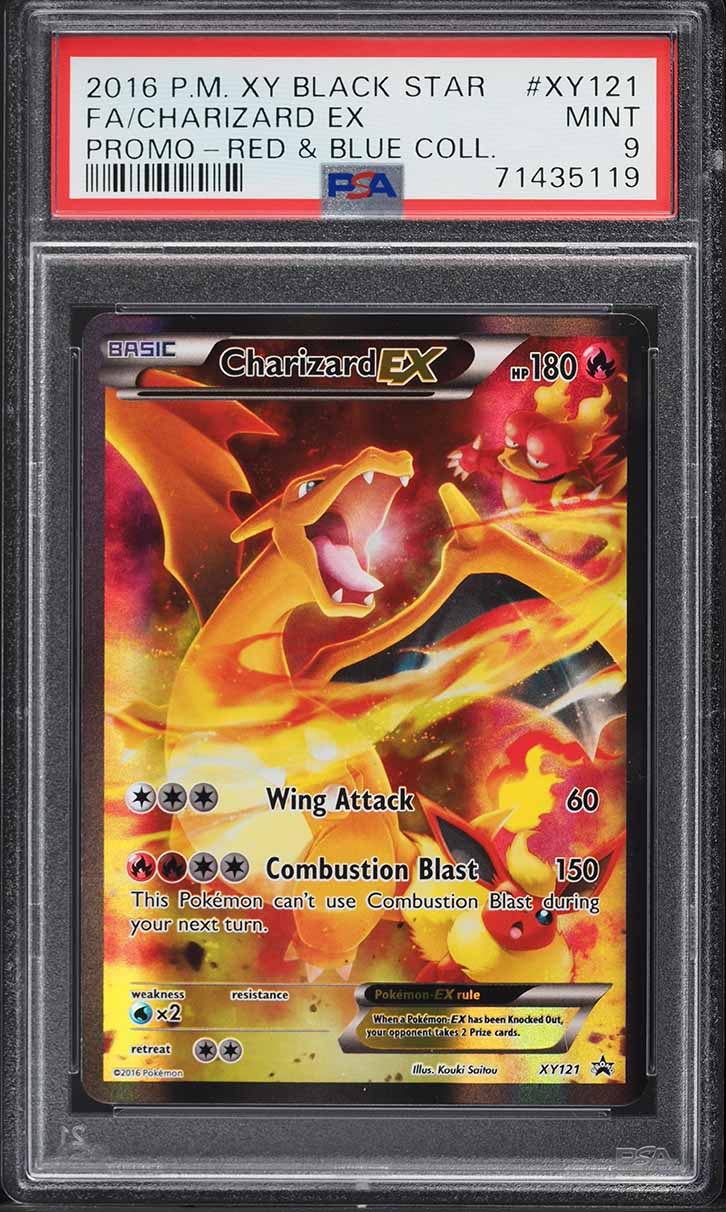 2016 Pokemon XY Promo Red & Blue Collection Full Art Charizard EX #XY121 PSA 9