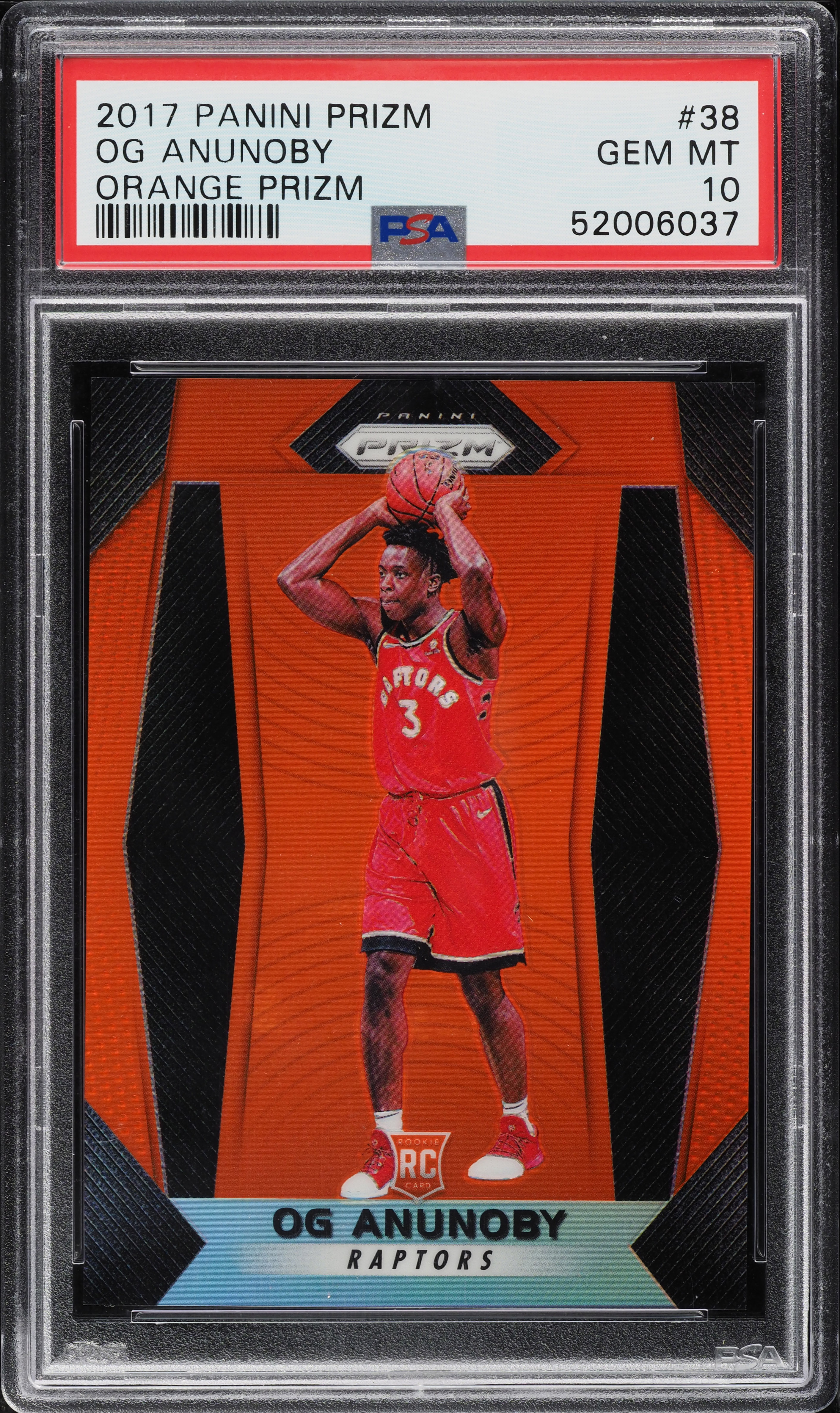 2017 Panini Prizm Orange OG Anunoby ROOKIE /49 #38 PSA 10 GEM MINT 