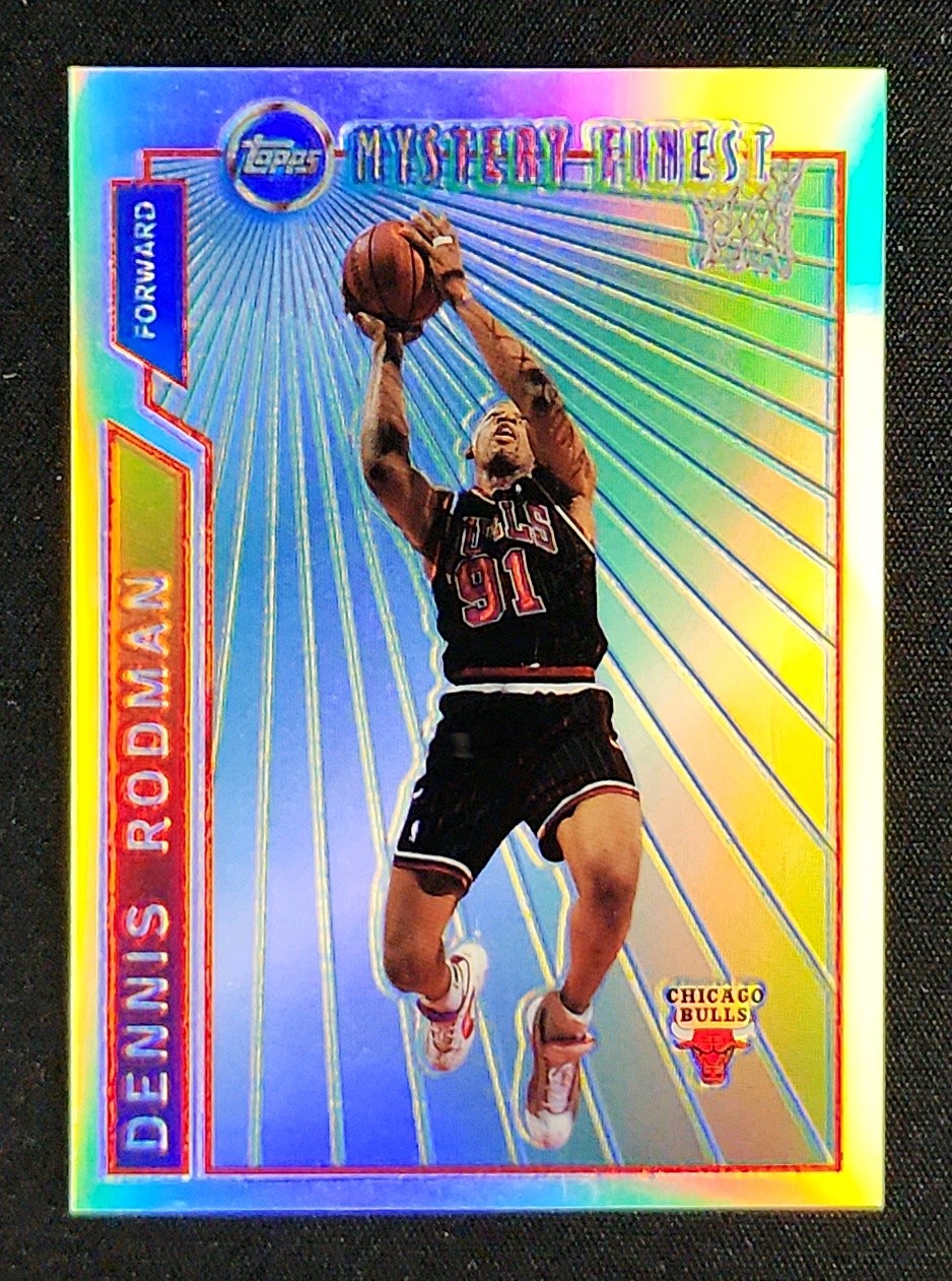 1996 Topps Mystery Finest Refractor Dennis Rodman #M7 MBA AUTH on