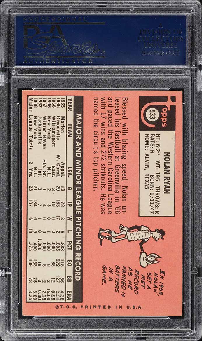 1969 Topps Nolan Ryan #533 PSA 7 NRMT on Fanatics Collect