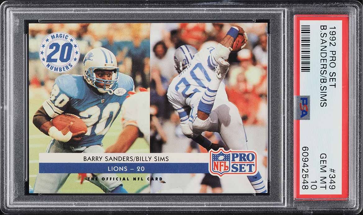 1992 Pro Set Football Barry Sanders & Billy Sims #349 PSA 10 GEM MINT