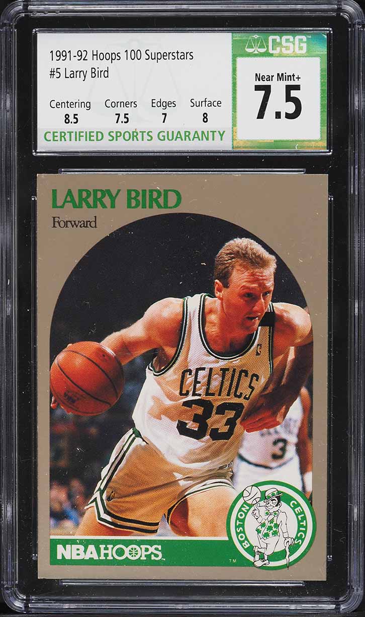 1991 Hoops Superstars Larry Bird #5 CSG 7.5 NRMT+