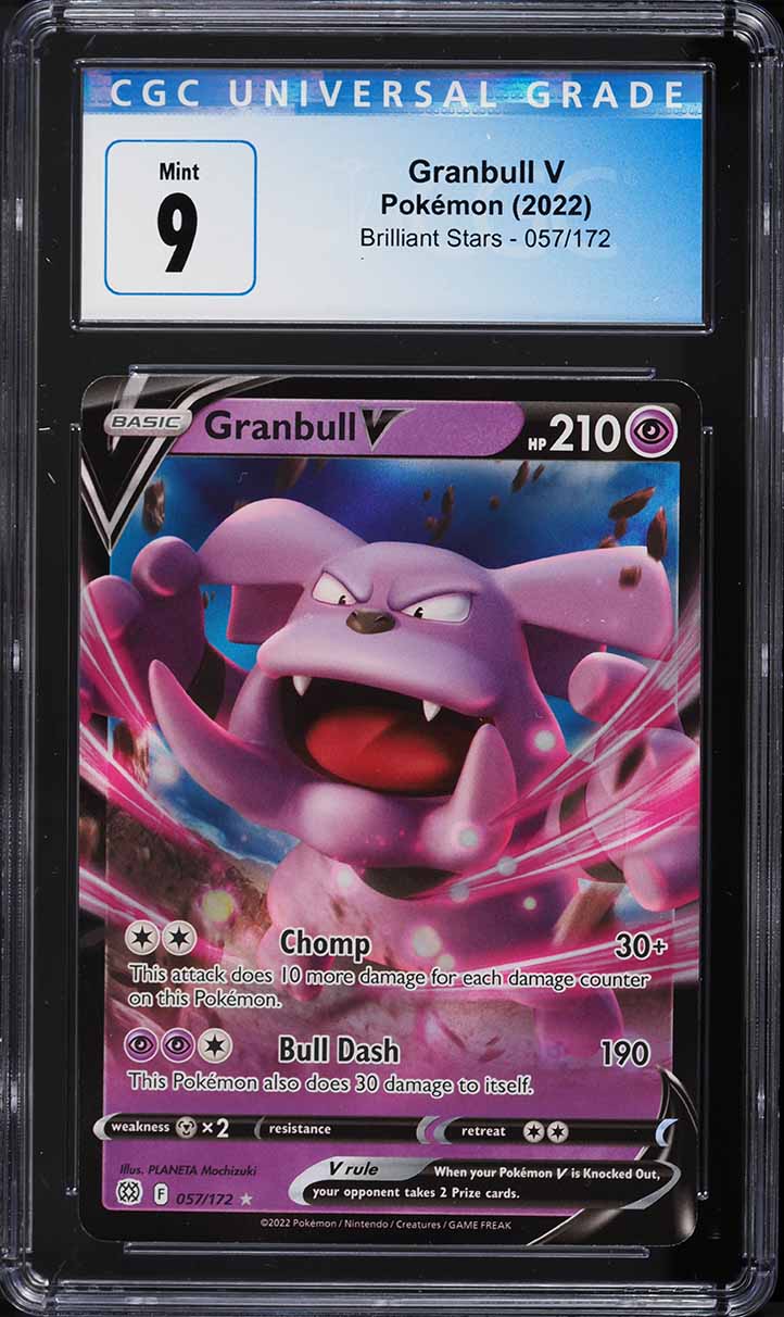 2022 Pokemon Sword & Shield Brilliant Stars Granbull V #57 CGC 9 MINT