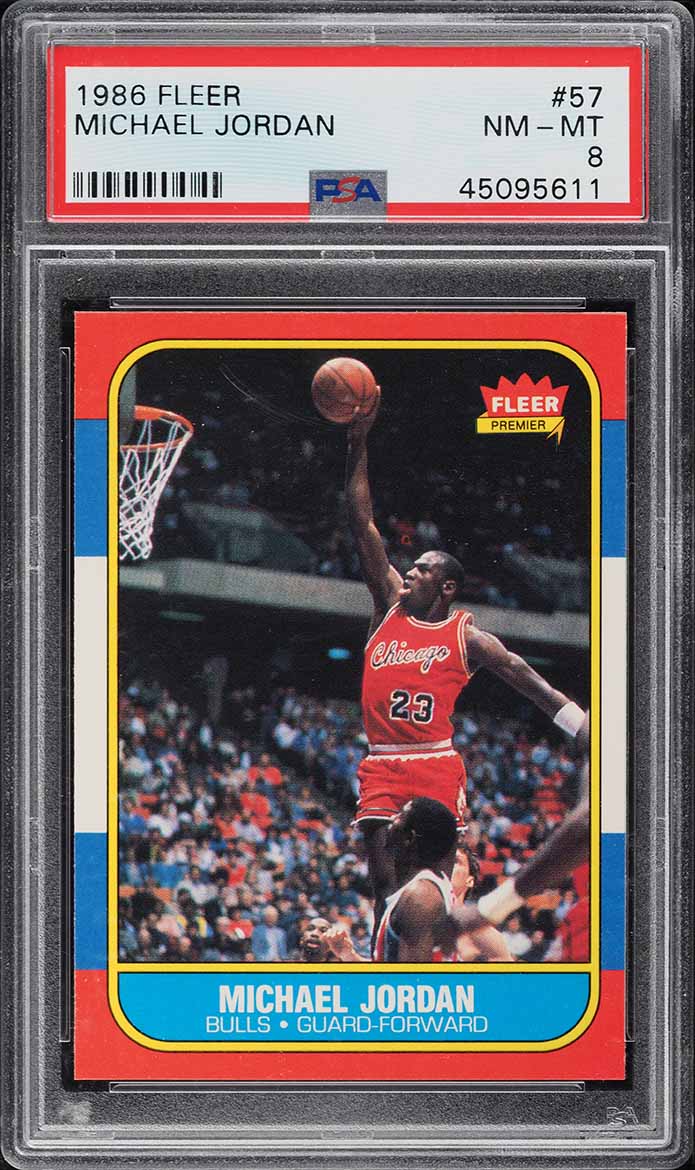 1986 Fleer Basketball Michael Jordan ROOKIE #57 PSA 8 NM-MT