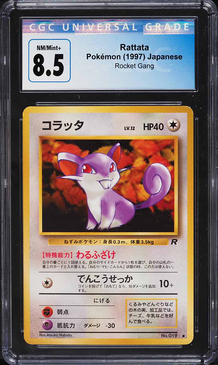 1997 Pokemon Japanese Rocket Gang Rattata #19 CGC 8.5 NM-MT+