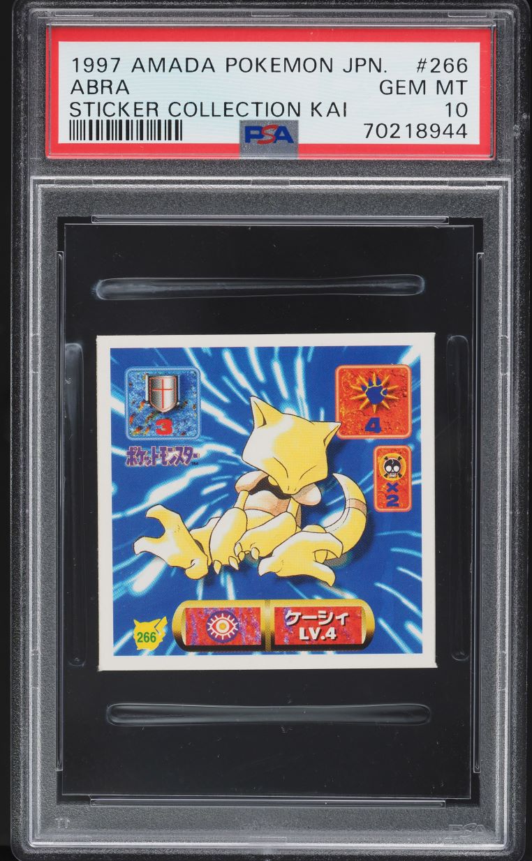 1997 Amada Pokemon Japanese Sticker Collection Kai Abra #266 PSA 10 GEM MINT