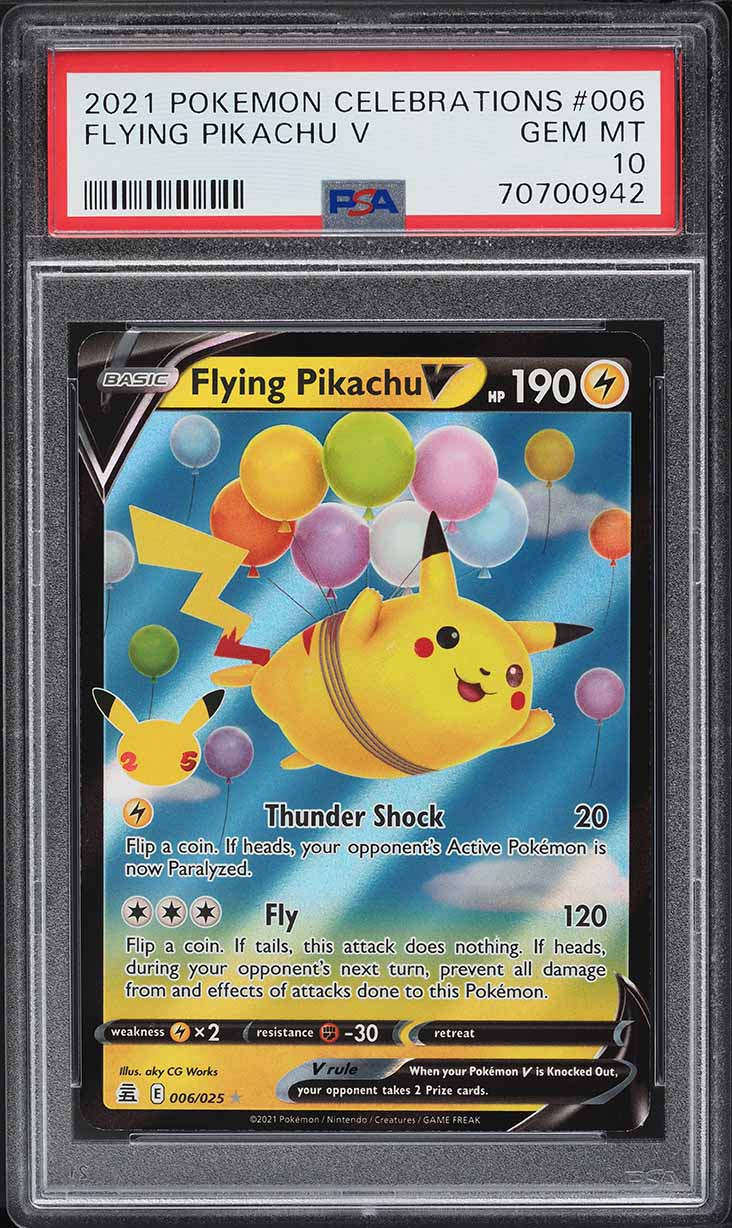 2021 Pokemon Sword & Shield Celebrations Flying Pikachu V #6 PSA 10 GEM MINT