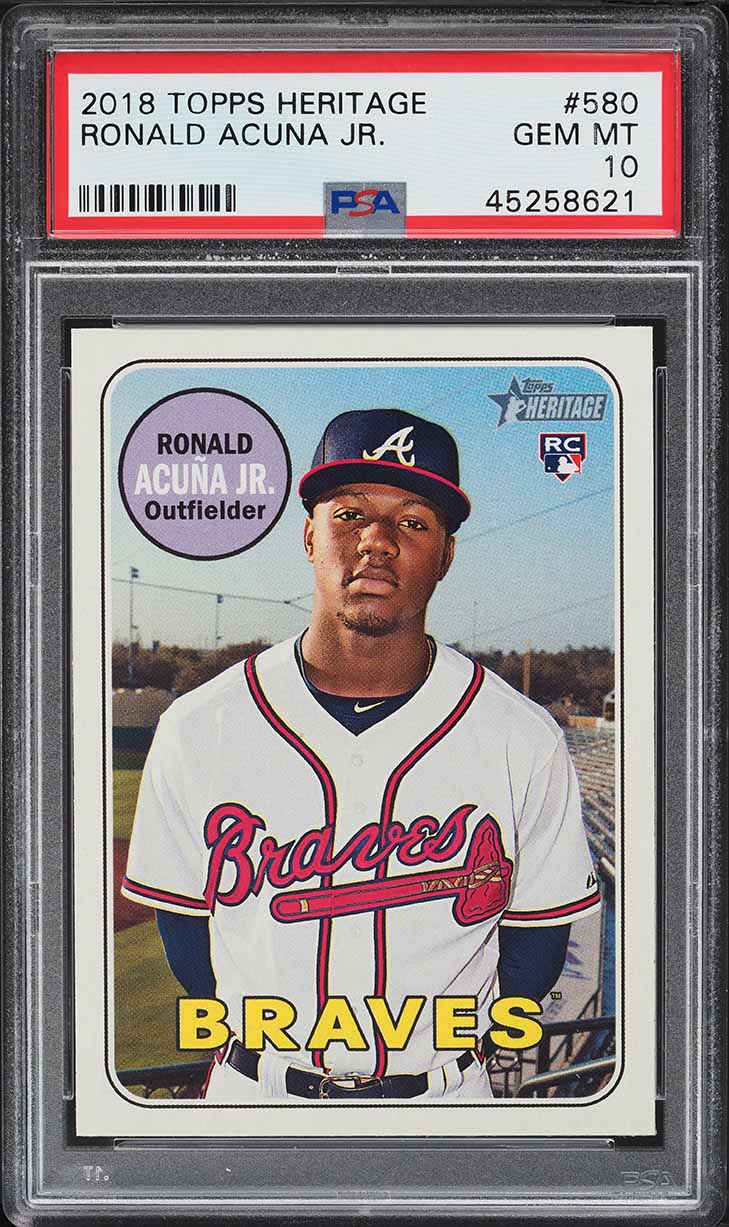 2018 Topps Heritage Ronald Acuna Jr. ROOKIE #580 PSA 10 GEM MINT