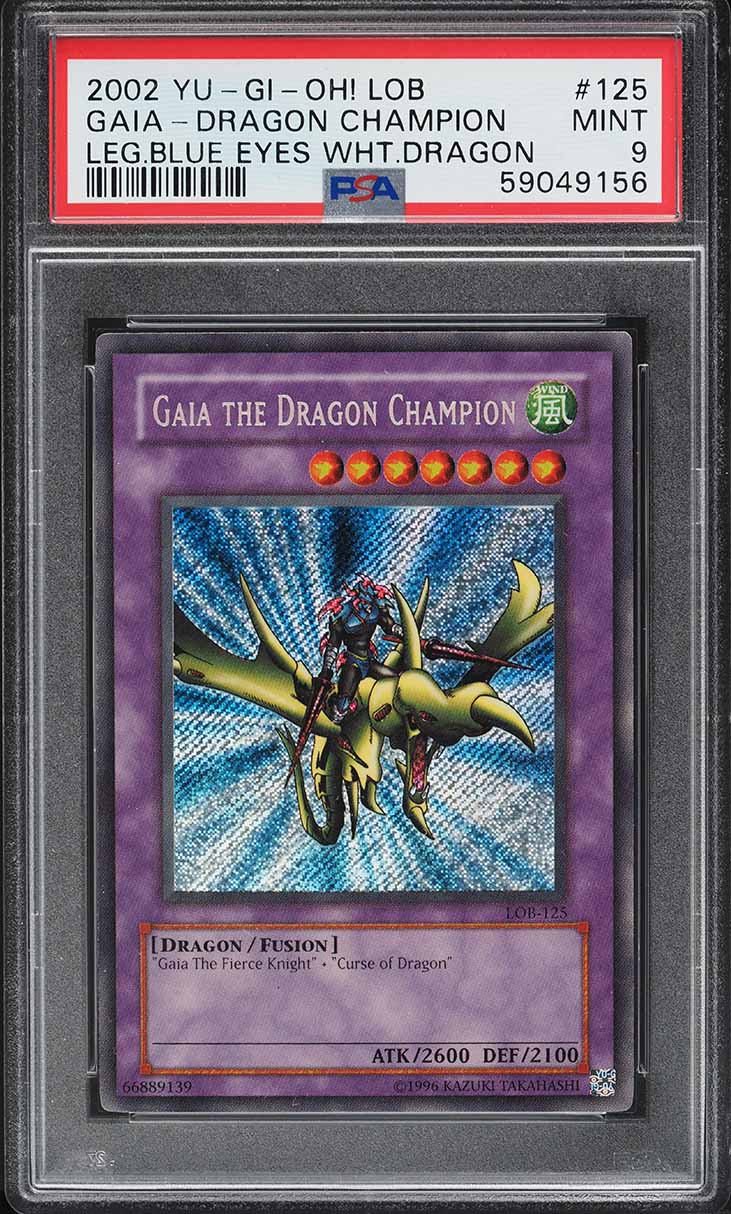 2002 Yu-Gi-Oh! Legend of Blue Eyes Gaia The Dragon Champion #LOB-125 PSA 9 MINT