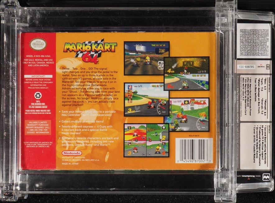 Mario Kart 64 (Nintendo 64 N64) WATA 7.0 CIB Complete In Box