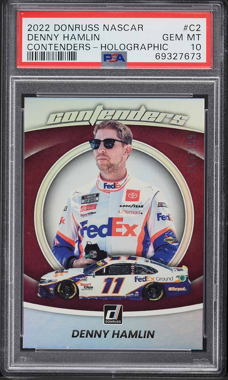 2022 Donruss Racing Nascar Contenders Holographic Denny Hamlin /199 #C2 PSA 10