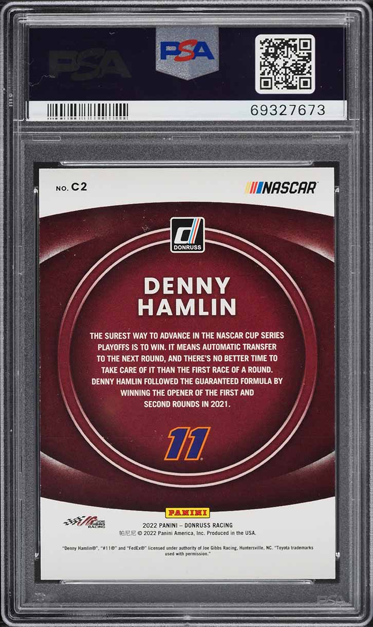 2022 Donruss Racing Nascar Contenders Holographic Denny Hamlin /199 #C2 PSA 10