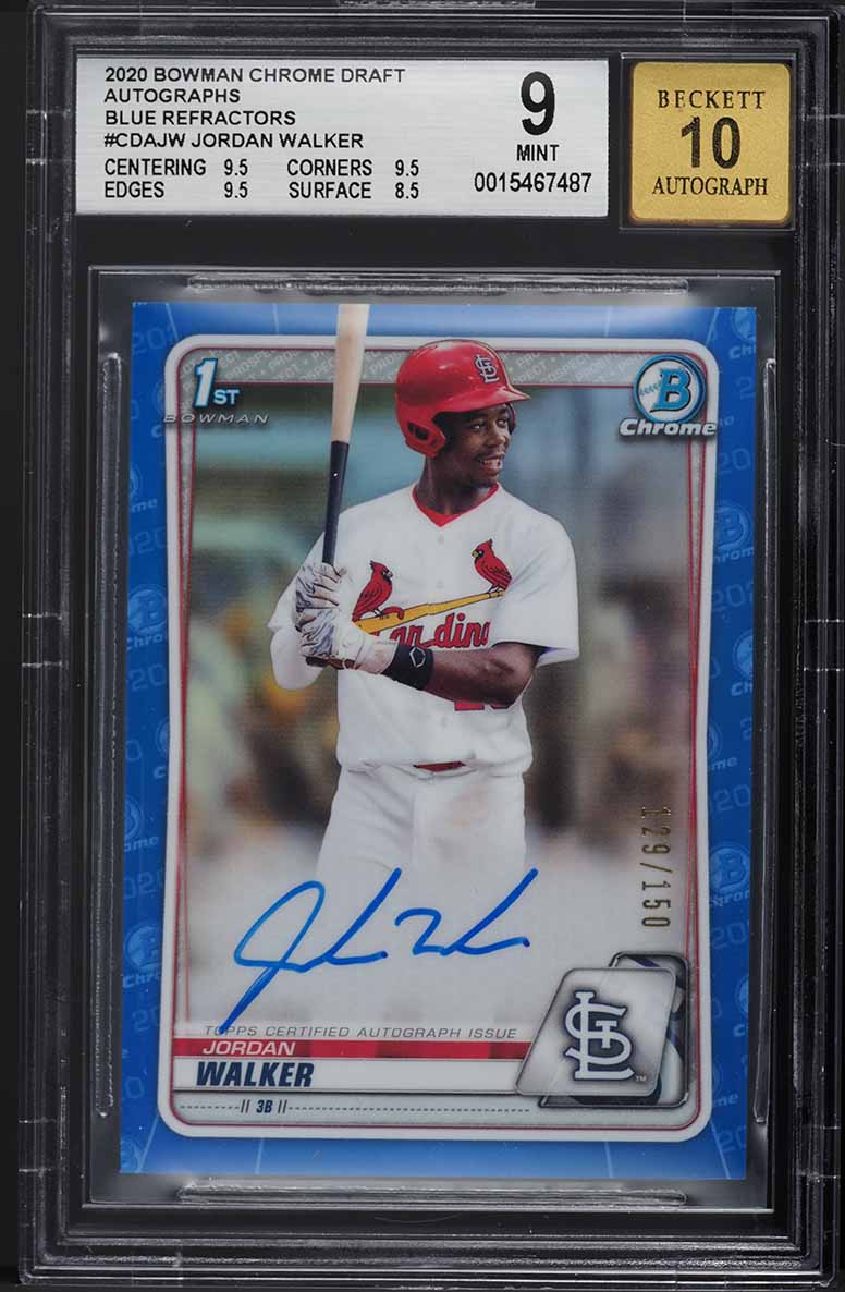 2020 Bowman Chrome Draft Blue Refractor Jordan Walker ROOKIE AUTO