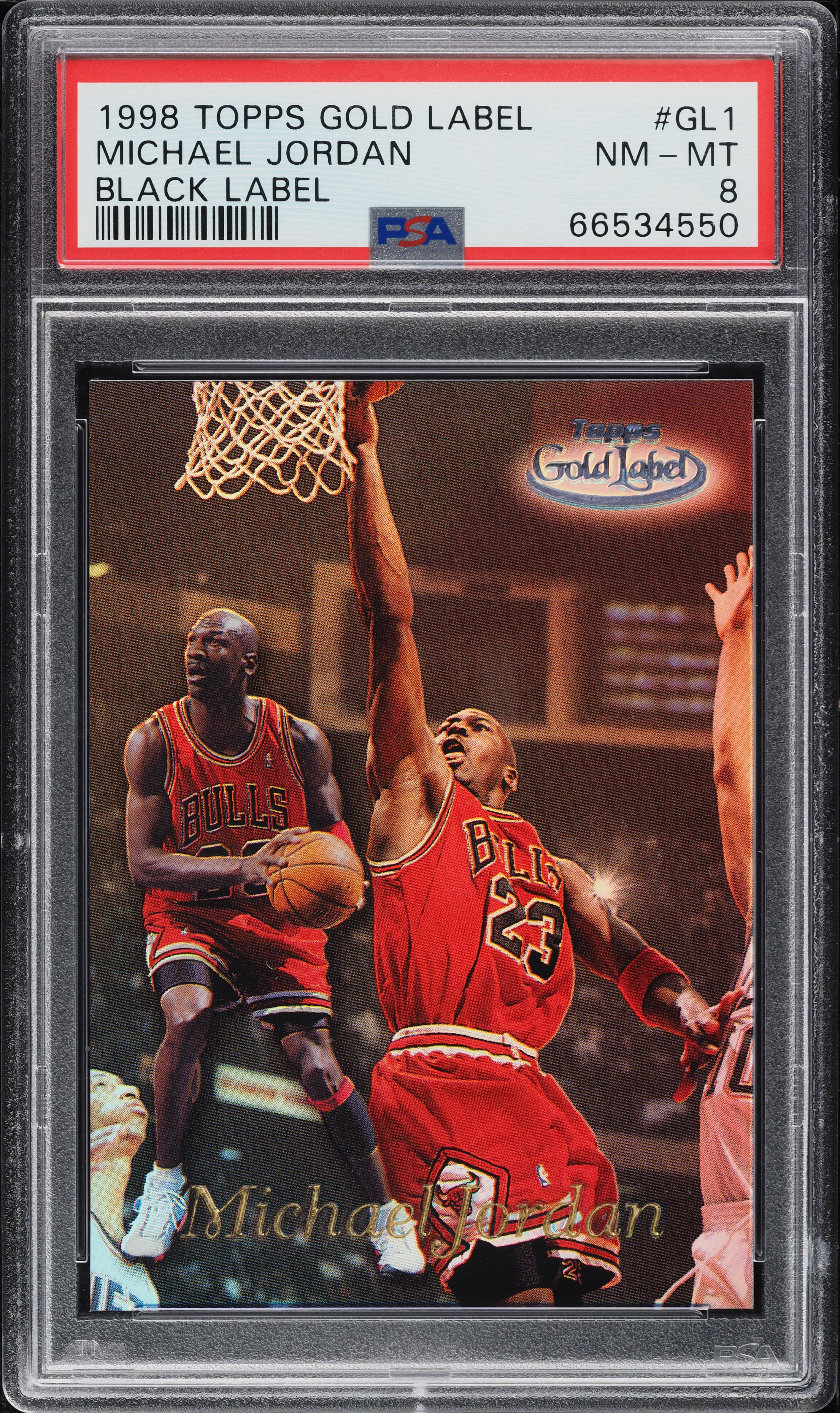 1998 Topps Gold Label Black Label Michael Jordan #GL1 PSA 8 NM-MT 