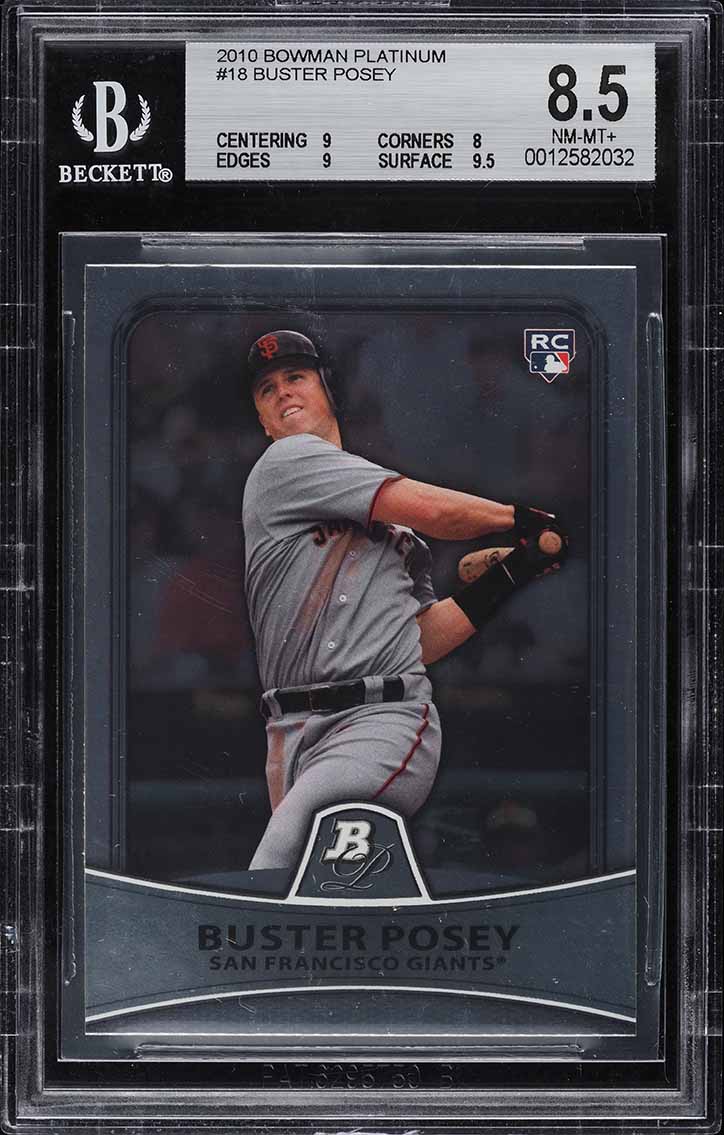 2010 Bowman Platinum Buster Posey ROOKIE #18 BGS 8.5 NM-MT+
