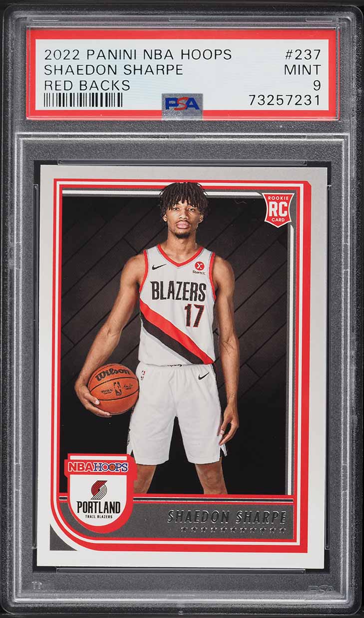 2022 Hoops Red Backs Shaedon Sharpe ROOKIE #237 PSA 9 MINT