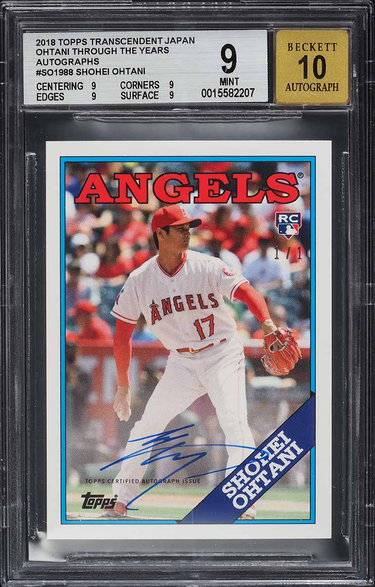 2018 Topps Transcendent Through the Years Shohei Ohtani ROOKIE AUTO 1/1 BGS 9