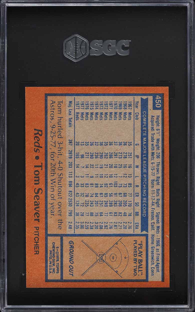 1978 Topps Tom Seaver #450 SGC 9.5 MINT+