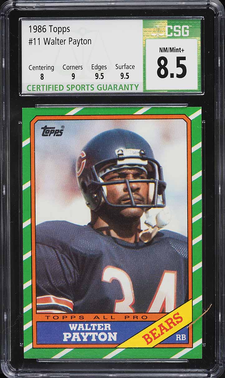 1986 Topps Football Walter Payton ALL-PRO #11 CSG 8.5 NM-MT+
