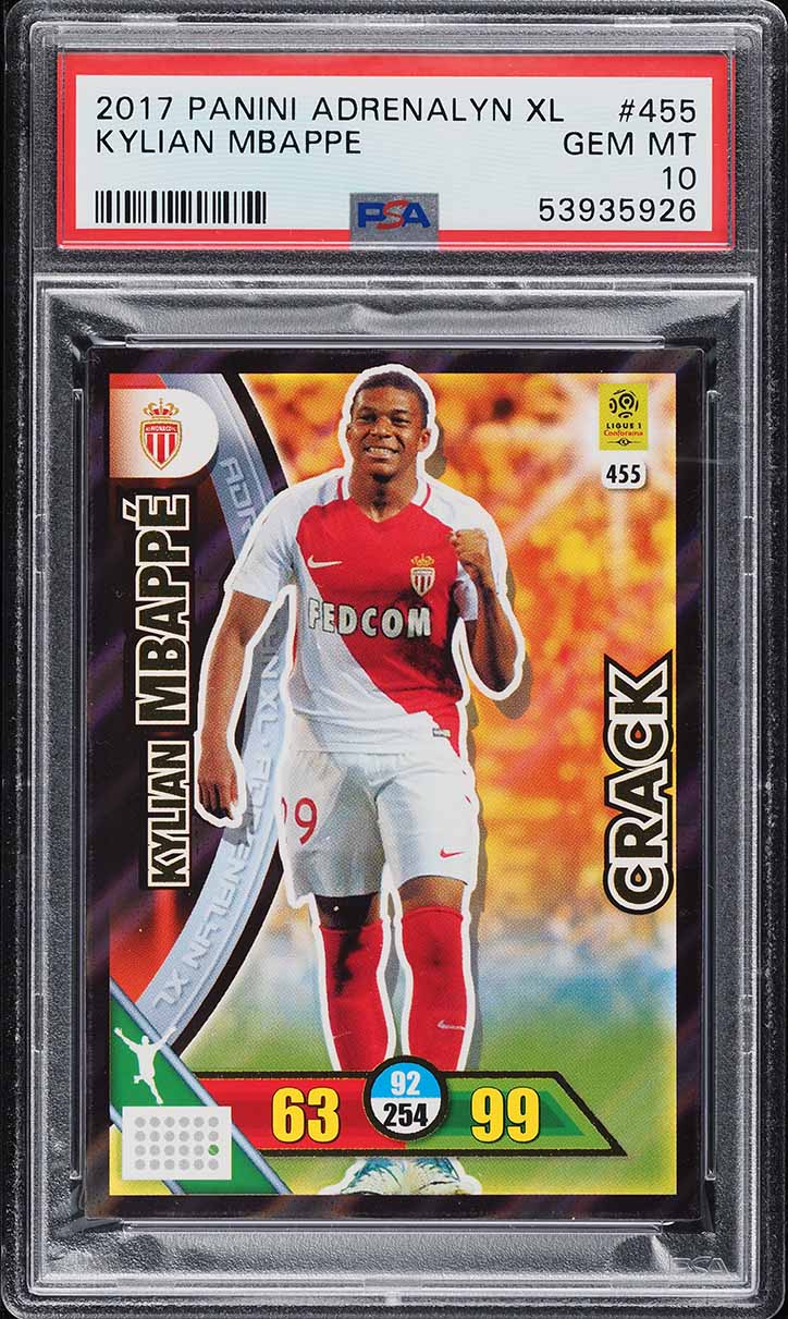 2017 Panini Adrenalyn XL Kylian Mbappe ROOKIE #455 PSA 10 GEM MINT