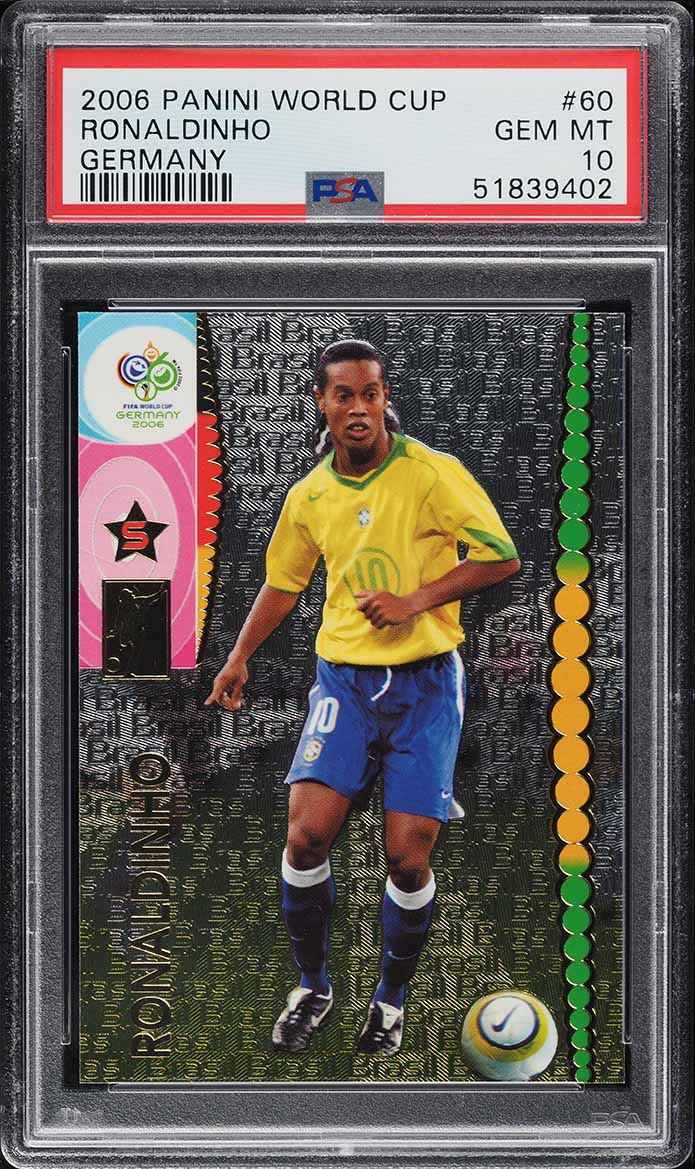 2006 Panini World Cup Germany Ronaldinho #60 PSA 10 GEM MINT on