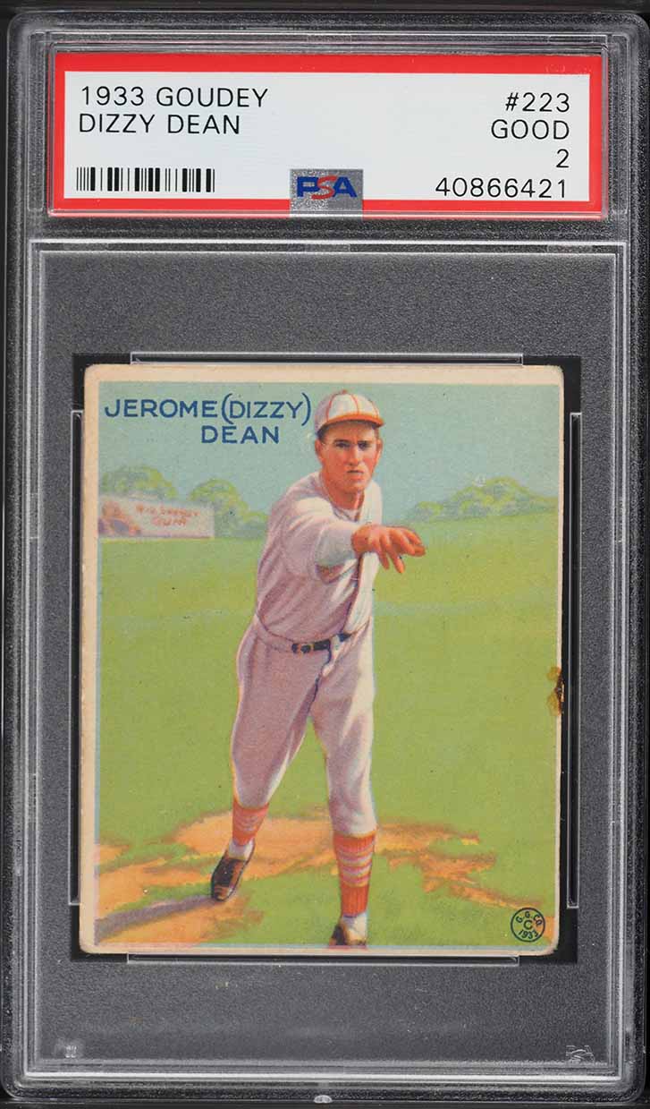 1933 Goudey Dizzy Dean #223 PSA 2 GD