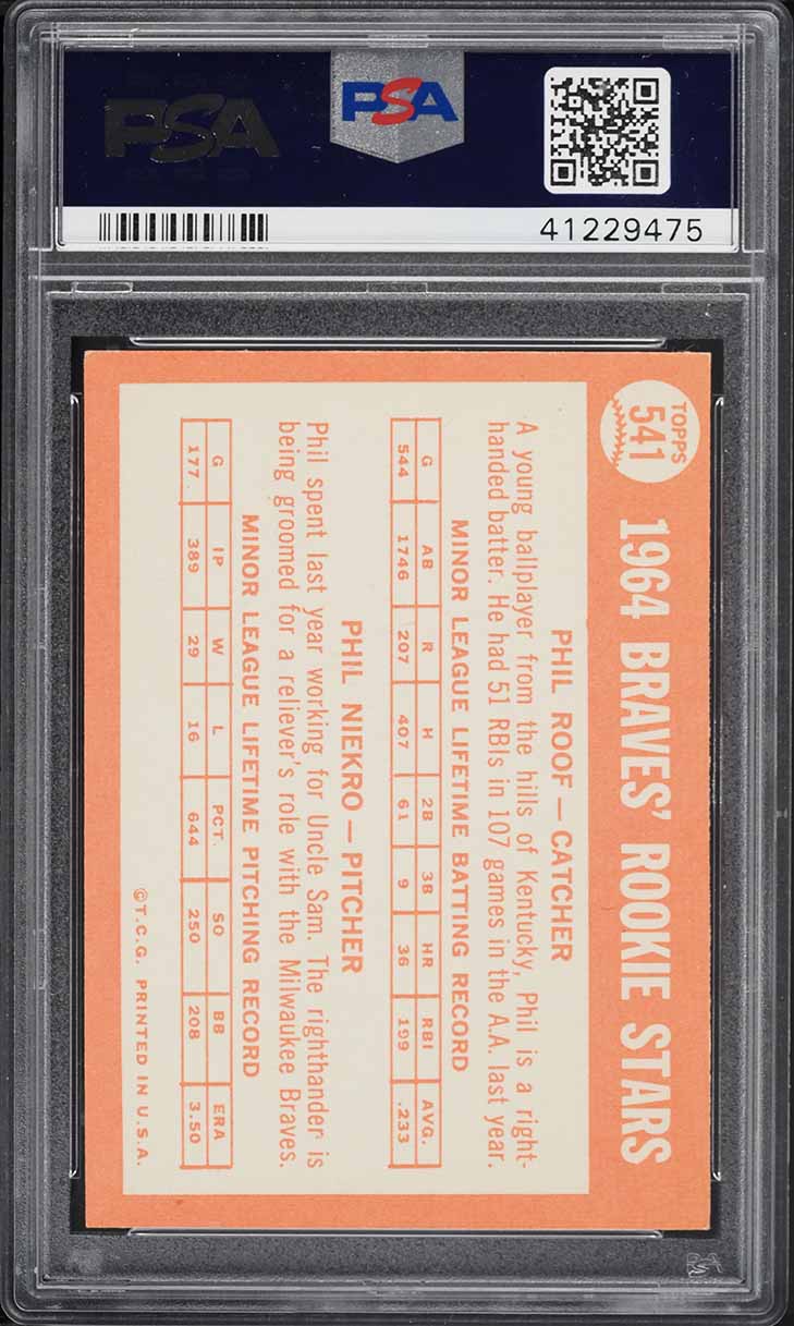 1964 Topps Phil Niekro ROOKIE #541 PSA 8 NM-MT
