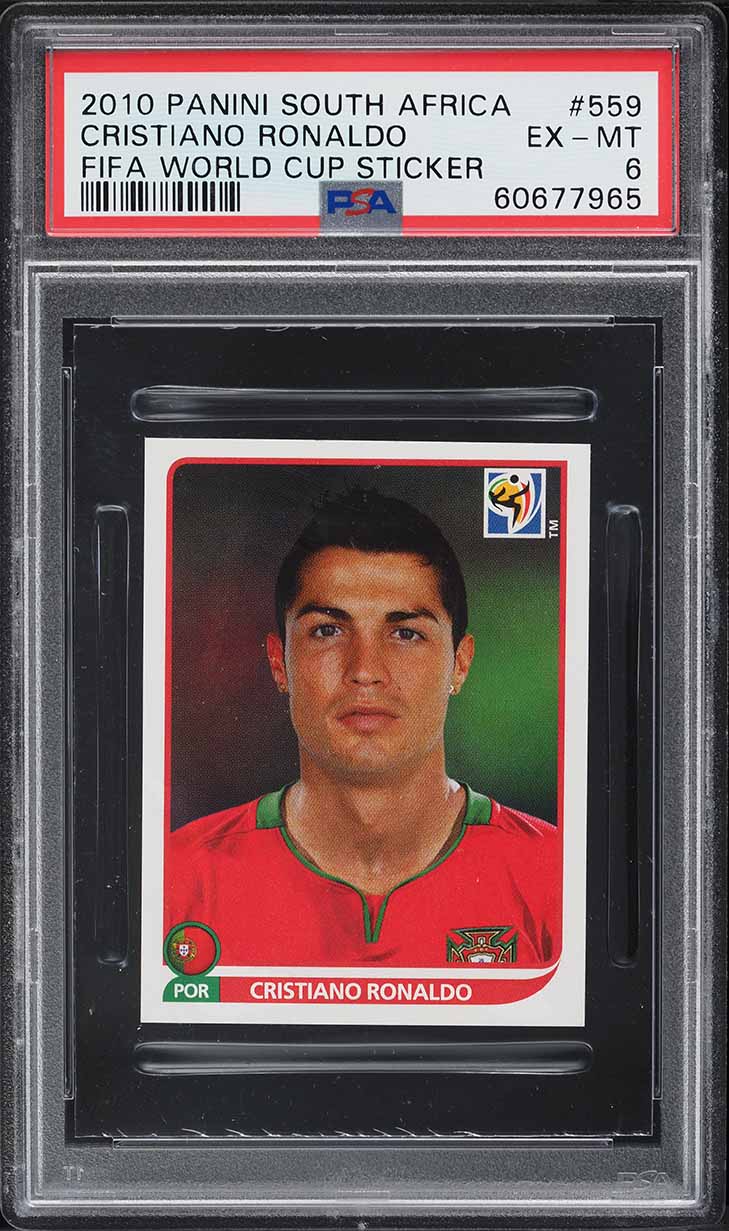 2010 Panini South Africa FIFA World Cup Sticker Cristiano Ronaldo #559 PSA 6