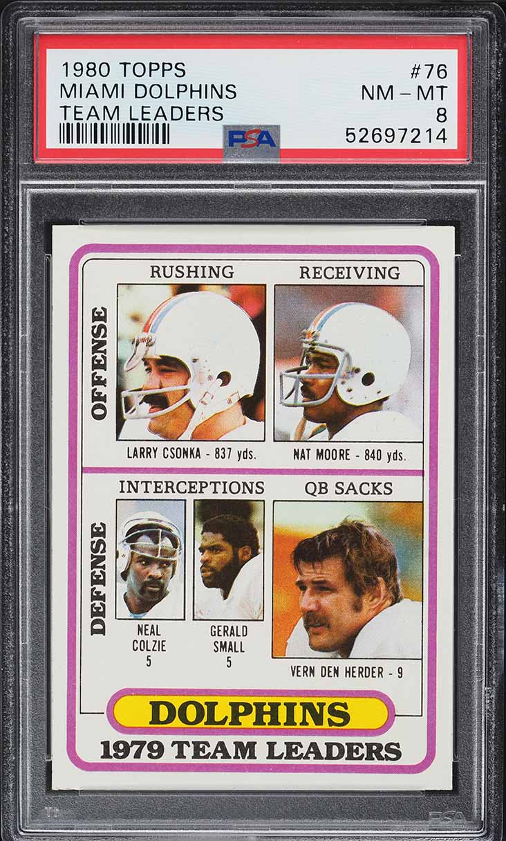 1980 Topps Football Larry Csonka TEAM LDRS #76 PSA 8 NM-MT