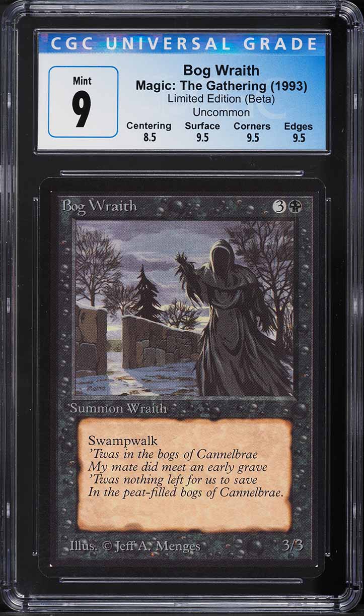 1993 Magic The Gathering MTG Beta Bog Wraith CGC 9 MINT on Fanatics Collect