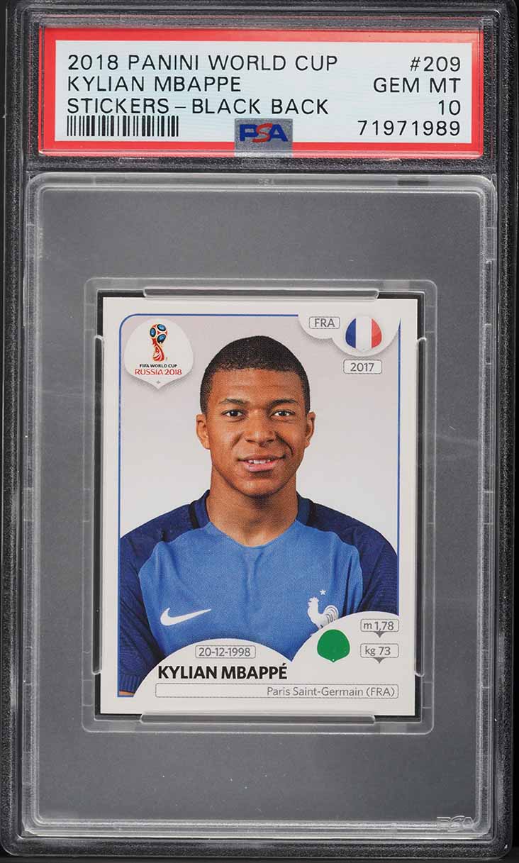2018 Panini World Cup Stickers Black Back Kylian Mbappe ROOKIE