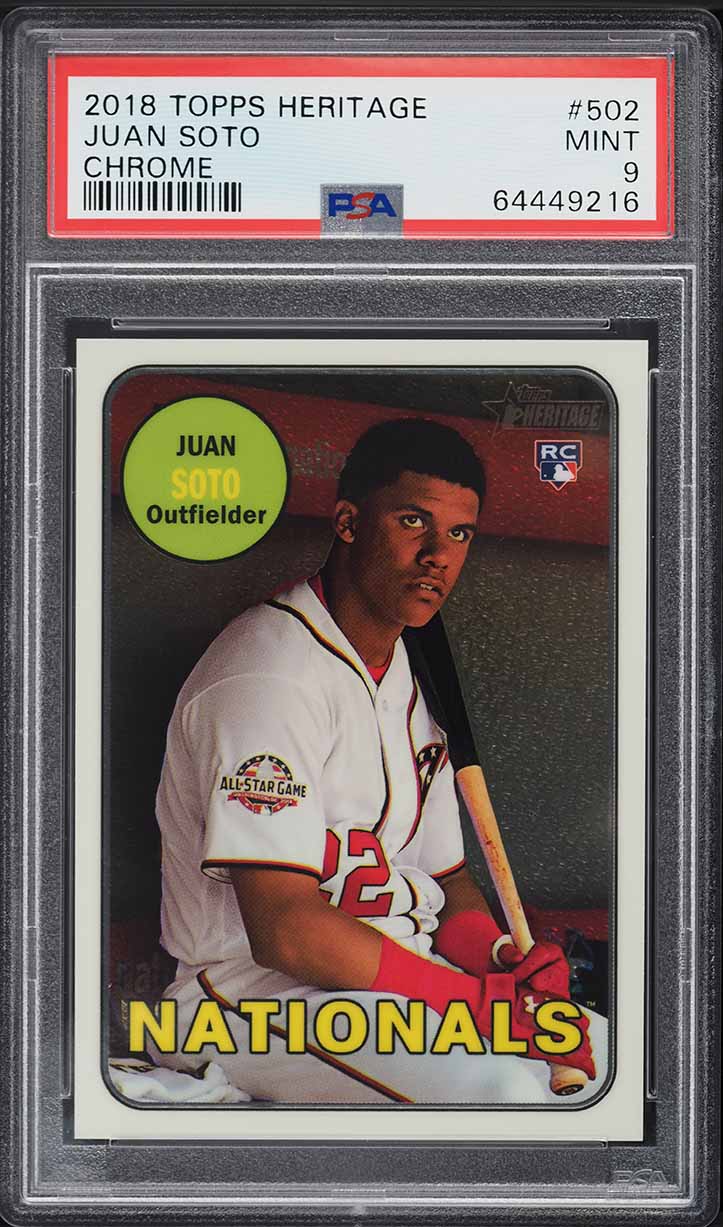 2018 Topps Heritage Chrome Juan Soto ROOKIE /999 #502 PSA 9 MINT