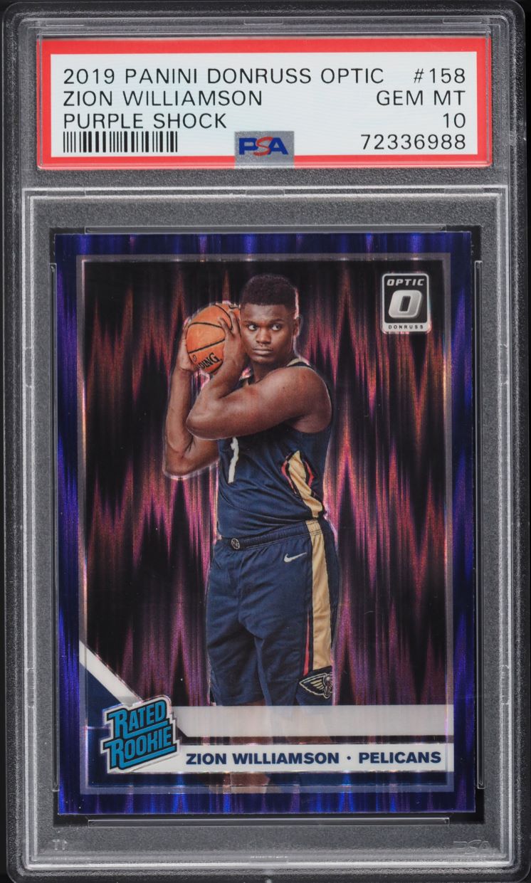 2019 Donruss Optic Purple Shock Zion Williamson ROOKIE #158 PSA 10 GEM MINT