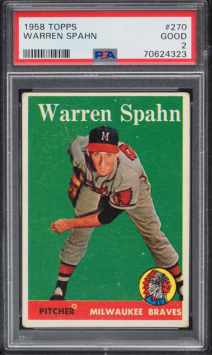 1958 Topps Warren Spahn #270 PSA 2 GD